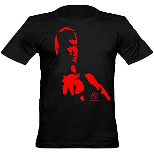 URBAN SHAOLINMen's kung Fu Martial Art Bruce Lee Silhouette Inspired Fitted T Shirt, Medium, White