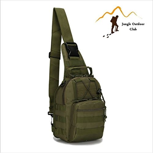 Jungle Oxford Tactical Bags Camouflage Bags MOLLE pockets wild bag Backpack Rucksack Hiking Climbing cycling BBQ Runner Small chest bag , ArmyGreen