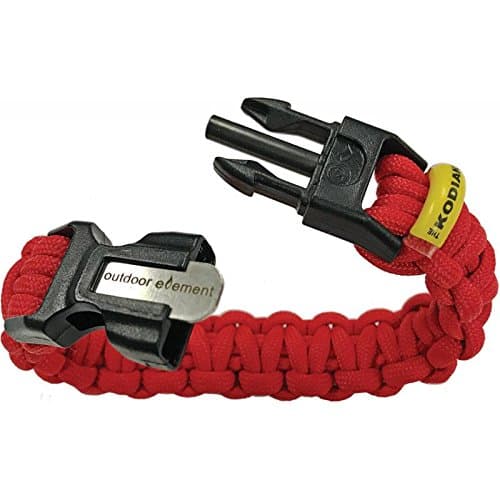 Outdoor Element Kodiak Survival Bracelet - Fire-Starter, Survival Paracord, Tinder, Fishing Line and Hook