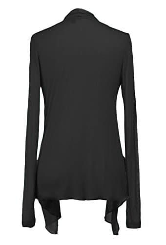 ACTIVE BASIC Long Sleeves with Pocket Shawl Collar Open Drape Cardigan