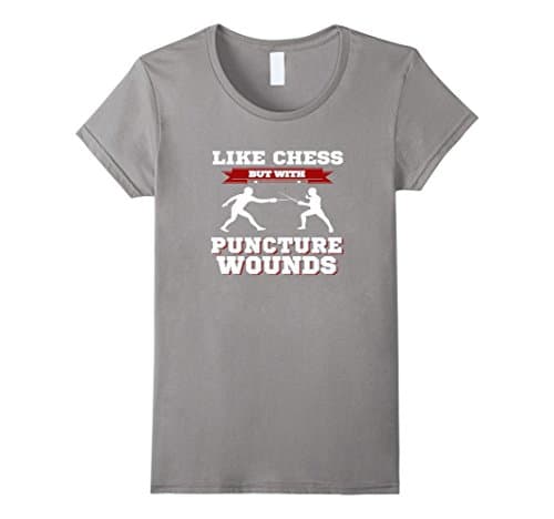 Women's Funny Fencing T-Shirt | Fencing Gift Medium Slate