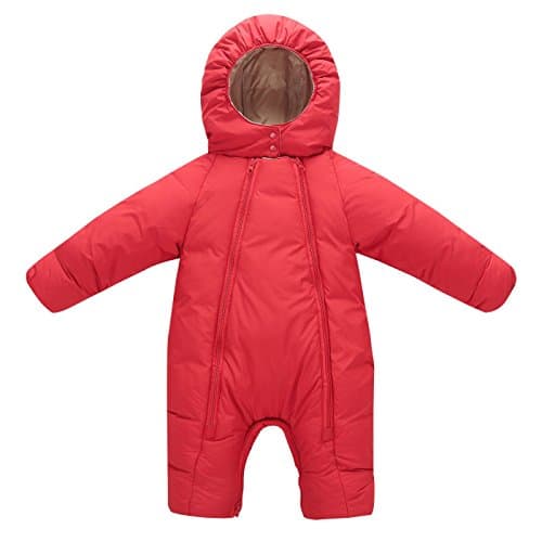 Aomige Kids Toddler Baby Winter Thicken Bunting Romper Snowsuit Pram Bunting Double Zipper Long Sleeve Jumpsuit For Girls and Boys(0-18 Month)