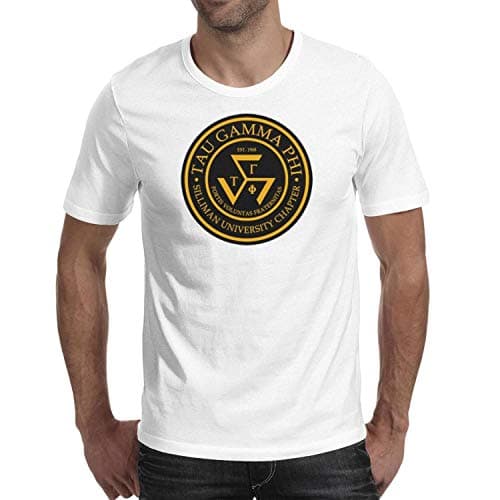 XMBUY Tau Gamma Phi Mens Tshirts Printing O-Neck Short Sleeve T-Shirt Funky T Shirt for Men