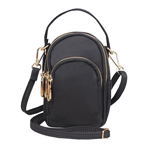 Gesu Small Crossbody Bags Cell Phone Purse Smartphone Wallet For Women Girl Nylon Black-4