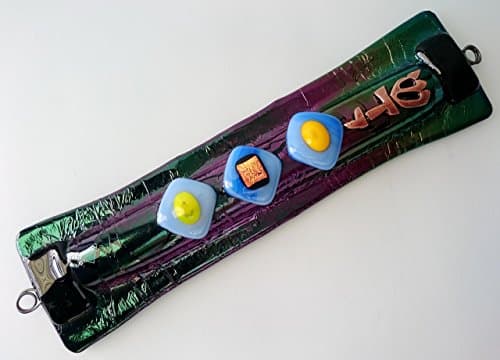 Mezuzah Case Dichroic Black Metallic Colors Handmade Glass 18cm Very Special Mezuzah.