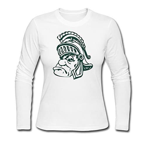 Women's Burbridge MSU Michigan State Spartans T-shirts White Long Sleeves