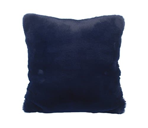 Faux Fur Pillow cover Fuzzy Cozy Elegant Chic Decorative Throw Pillow Cover Throw Pillowcase 18x18 Inches Navy