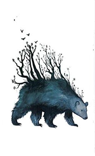 SanerLian Set of 5 Waterproof Temporary Fake Tattoo Stickers Black Blue Bear Tree Swallows Birds Cool Design