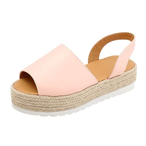 Orangeskycn Women Sandals Ladies Summer Flat Waterproof Platform Woven Thick-Bottom Sandals Roman Shoes