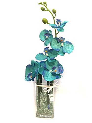Teal Orchid Flower Pen Pot