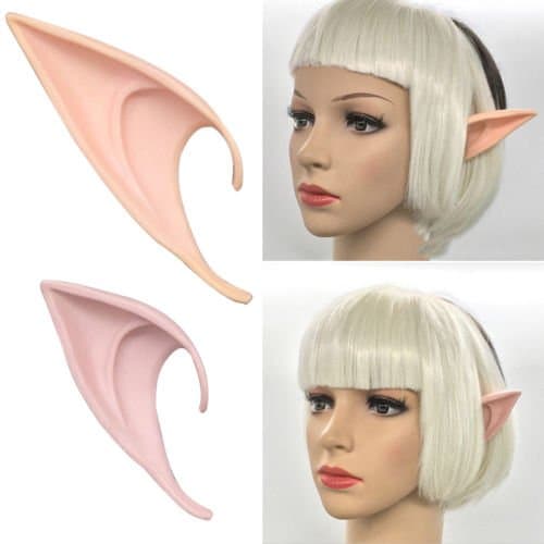 Yeahgoshopping Long Prosthetic Fairy Pixie Elf Ear Halloween Costume Cosplay Stage Prop - 1x w/Random Color and Design