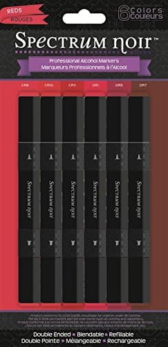Spectrum Noir Colouring System Alcohol Marker Dual Nib Pens Set Pack of 6 - Reds