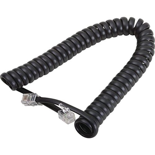 7' Black Telephone Handset Cord