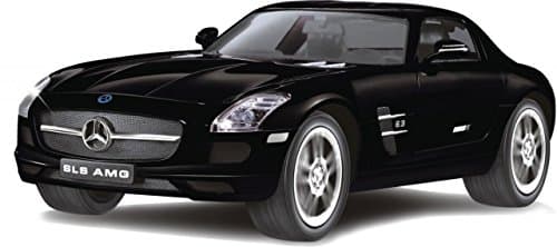 Cartronic RC Mercedes-Benz SLS AMG in Black, 1: 14 Scale Remote-Controlled Car, Radio Range 15 m, With Light, Remote Control and Adjustable Steering