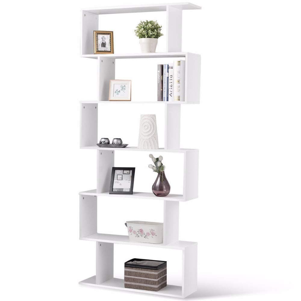 Laura James Wood Bookcase Bookshelf Free Standing Display Unit White Shelving Rack Storage Organizer for Living Room or Office White
