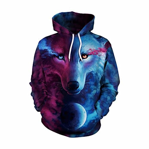 Pasban Hot Sale Wolf Printed Hoodies Men 3D Sweatshirt Quality Pullover Novelty Streetwear Male Hooded Jacket Plus Size B101-093 M