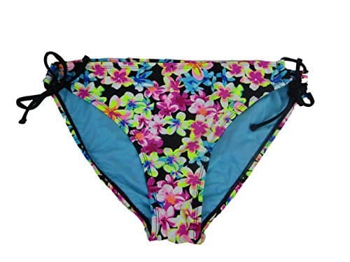 California Waves Juniors Summer of Love Printed Side-Tie Hipster Bikini Bottom (Large, Multi)