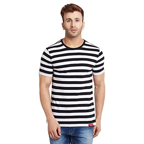 LE BOURGEOIS Men's Stripe Cotton T-Shirt