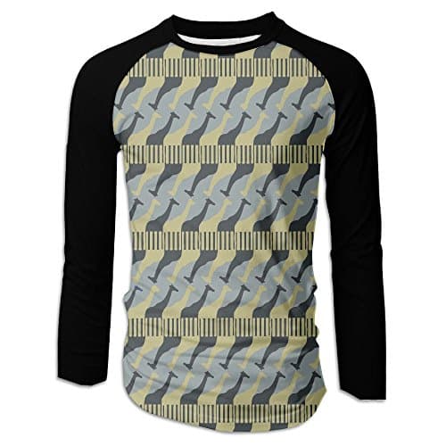 Giraffe Camouflage Men Long Sleeves T-Shirt Novelty Baseball Tees Tops
