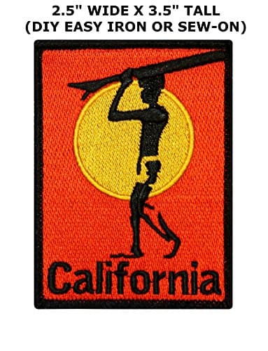 ``California`` Surfboard Beach Bum Wave Rider Ocean Surf Iron On Applique Patch .supply.from:yourpatchstore