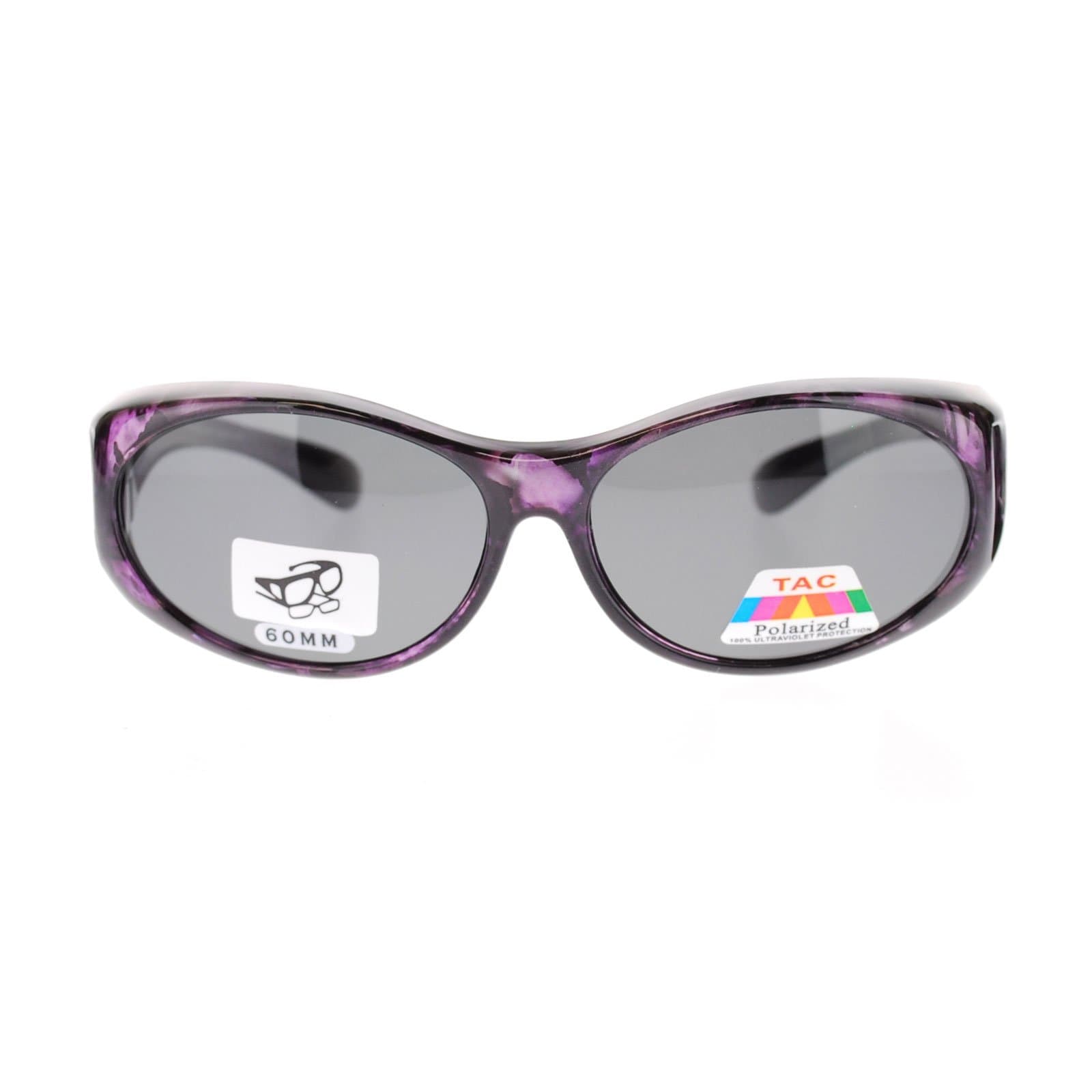 Womens Narrow Oval Fit Over Polarized Anti Glare Sunglasses