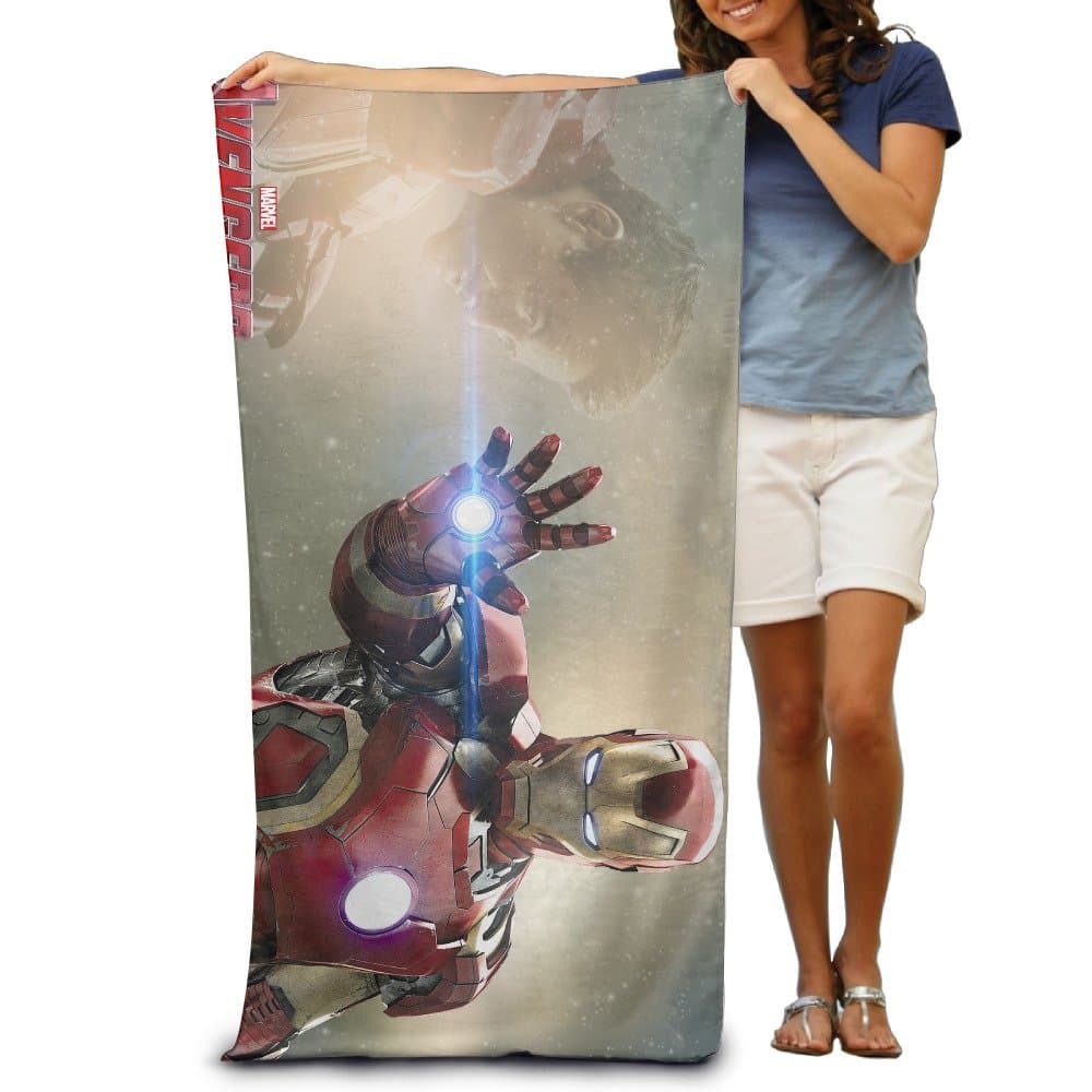 Adult Iron Man Absorbent Quick Dry Pool Bath Travel Beach Towel Blank Blanket Extra Large Long 80cm130cm 31.5in51.2in