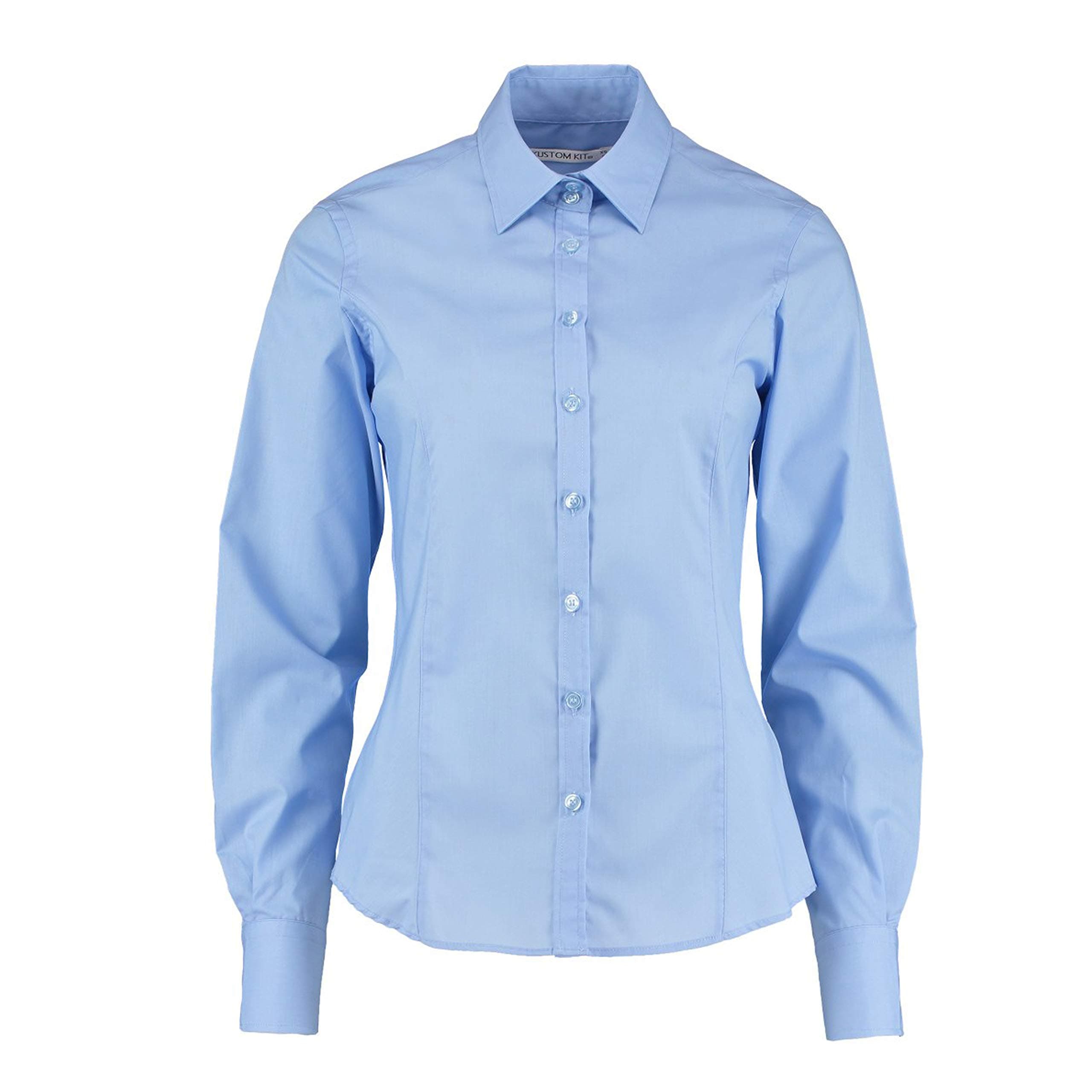 Kustom Kit Womens Ladies Plain Long Sleeved Shirt Work Formal Office Business Tailored Fit