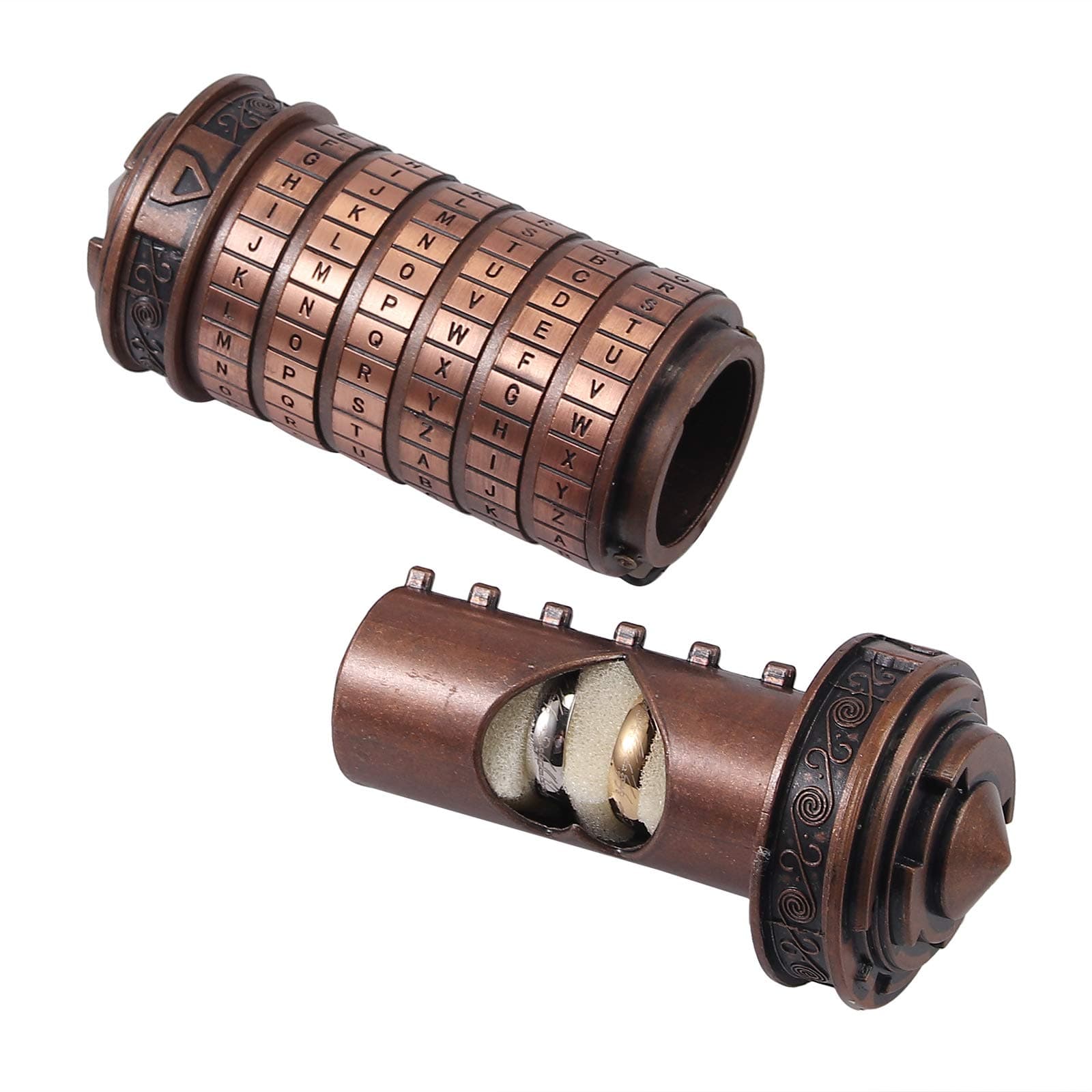 CAMWAY Da Vinci Code Mini Cryptex Valentine's Day Interesting Creative Romantic Birthday Annversary Gifts for Her Free with Ring