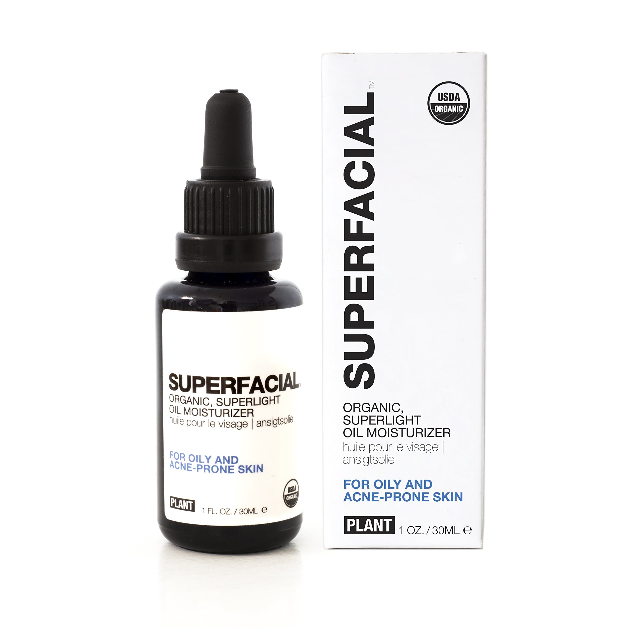 PLANT Apothecary Superfacial Organic Superlight Oil Moisturizer - For Oily & Acne Prone Skin - USDA Organic - For Unisex - 1 oz Serum