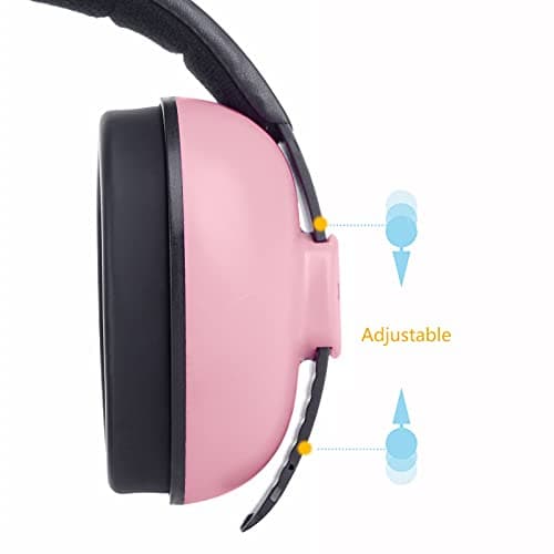 Iwinna Baby Ear Protection Noise Canceling Headphones Earmuffs for Kids for 1 Months to 2 Years,Pink