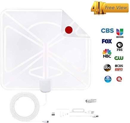 HDTV Antenna Indoor, HENSUN 4K Digital TV Antenna 50-80 Miles Range Outdoor with Newset Amplifier Signal Booster - 4K Local Channels Broadcast for All Types of Smart Television Outdoor - Transparent