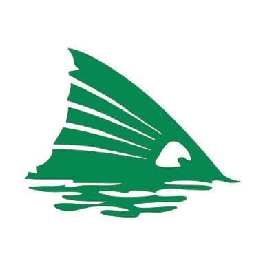 Red Fish Tail Sticker Decal (green)