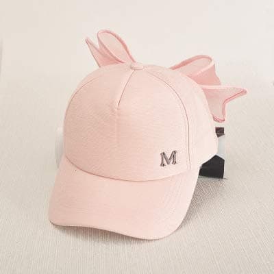 QGTHat Cap JX443 M Letter Big Bow Visor Baseball Cap, Size:Adult(Pink)