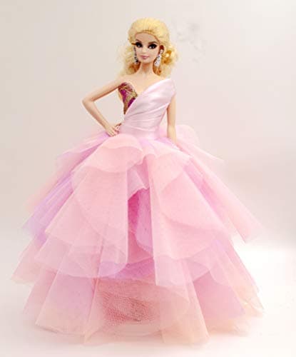 Cora Gu [Handmade Dress Fit for 12" Fashion Doll] The Handmade Pink Tulip Dress/ Brown Sequin Gown Fit for 12" Fashion Doll (Dolls'not Included)