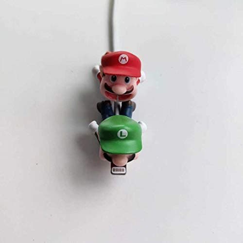 Cute Anime Bite Cable Protector - 2 PCS (Mario,Luigi) Charger Pet,Cable Buddy(Compatible with iPhone Cords Only),Gift Fit Friends & Children，Valentine's Day Gifts