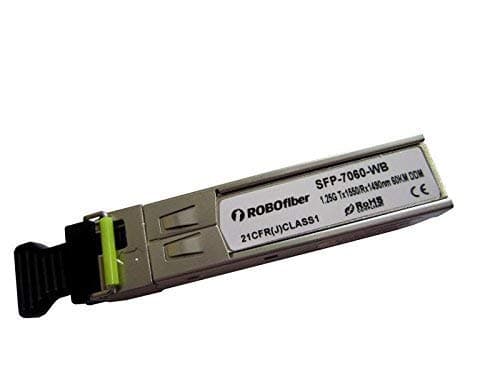 ROBOfiber SFP (miniGBIC) BiDirectional Optical Module, Single Strand B 60Km, Gigabit 1.25G Rate, 1550/1490nm, LC Connector, DDM Features Included