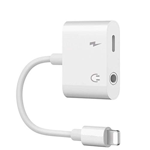 TRISOO Headphone Dual Aux Audio Adapter Earphone Stereo Port Headset Adaptor Connector Splitter [White]