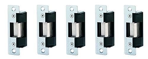 Von Duprin 5100 3FP 689, Medium Duty Electric Strike for Cylindrical Lock or Aluminum Deadlatch, Aluminum Finish with 3 Faceplates (5-(Pack))