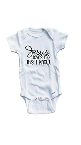Baby Tee Time Baby Boys' Jesus Loves me One Piece
