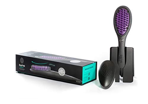 DAFNI black the original hair straightener brush | 365 ̊F steady & safe heated hair brush temperature | Curved core comb technologies, easy to get closer to the root | style your hair 10 Times Faster Than a Flat curling iron | professional salon look in seconds