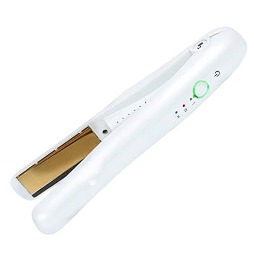 OBEST NEW Hair Straightener, Mini Cordless Hair Iron With Power Bank Function Portable Travel Straightener For Hair Straightening And USB Devices Charging (White)