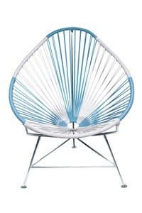Innit Designs i01-03-17 Acapulco Chair Argentina Chrome, Orange Weave On Copper Frame
