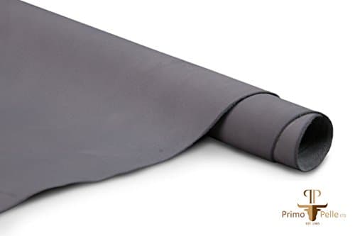 Primo Pelle LEATHER HIDE vegetable natural tanned, genuine cow skins! GREY 8.5" × 8.5" = 0.5 sq ft, by