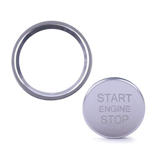 CITALL 2PCS / Set car Engine Start Stop Switch Button Cover and Ring Decorative Sticker Fit for A4 A5 A6 A7 Q5 - Sliver