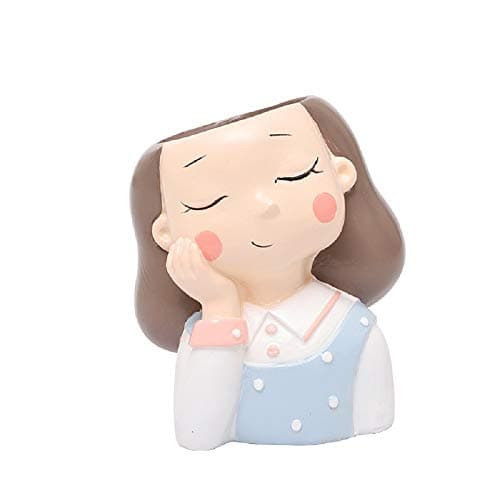 Youfui Home Decor Pot, Succulent Planter Flowerpot Decor for Home Office Desk (Cute Girl)