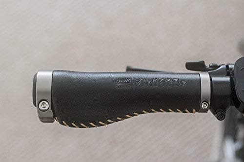 London Craftwork Italian Leather Ergonomic Brompton Grips for S Type Handlebar Black Mini-STR-L-BL