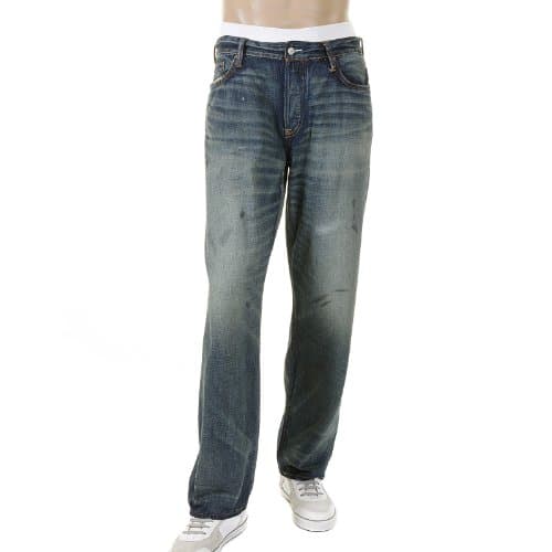 EVISU Denim Jeans White Logo Denim Jean ESP09MJE117 D141 EVIS1369