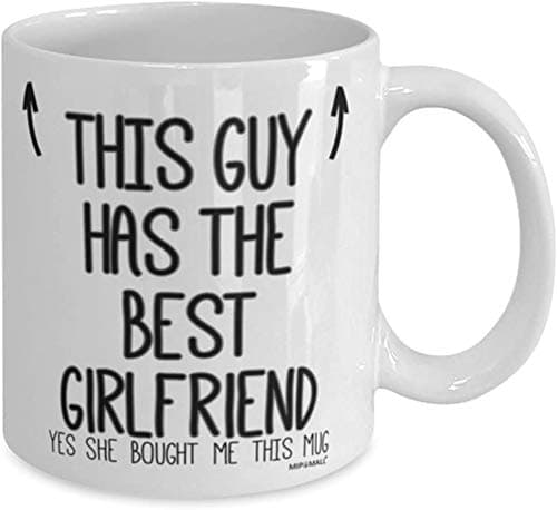 Boyfriends Mug - Valentines Mug for Him, Gifts for Boyfriend - This Guy has The Best Girlfriend, Birthday Gifts for him, Coffee Mugs Cup, Present for Christmas - wm7419