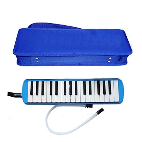 Deluxe Harris Musical Blue Melodica with Matching Blue Deluxe Case With Free AAA Musical Polishing Cloth