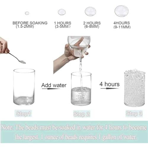 FALAMON 120,000 Clear Water Gel Beads, Water Gel Beads for Vase Filler, Christmas Decoration, Wedding Centerpieces, Floating Candles, Planting, Floral Decoration